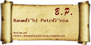 Baumöhl Petrónia névjegykártya